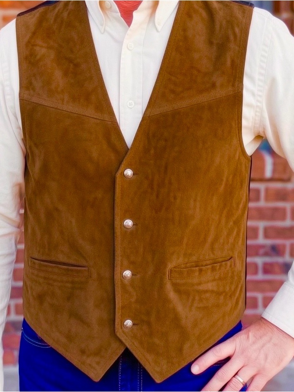 Classic Men's Brown Suede Vest